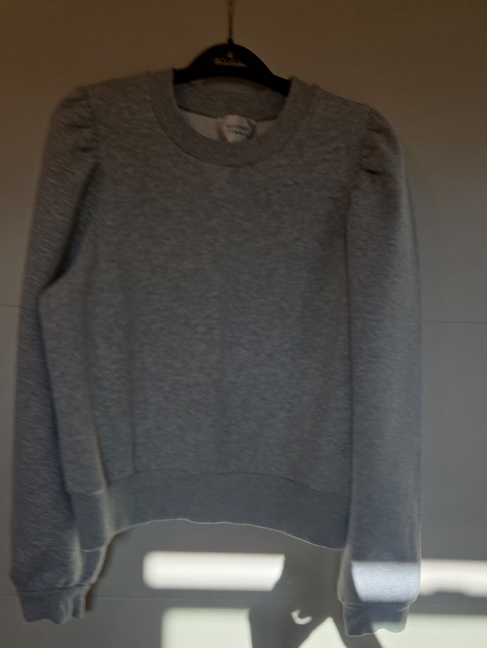 Second Female + Anthropologie  Gray Puff Shoulder Sweatshirt